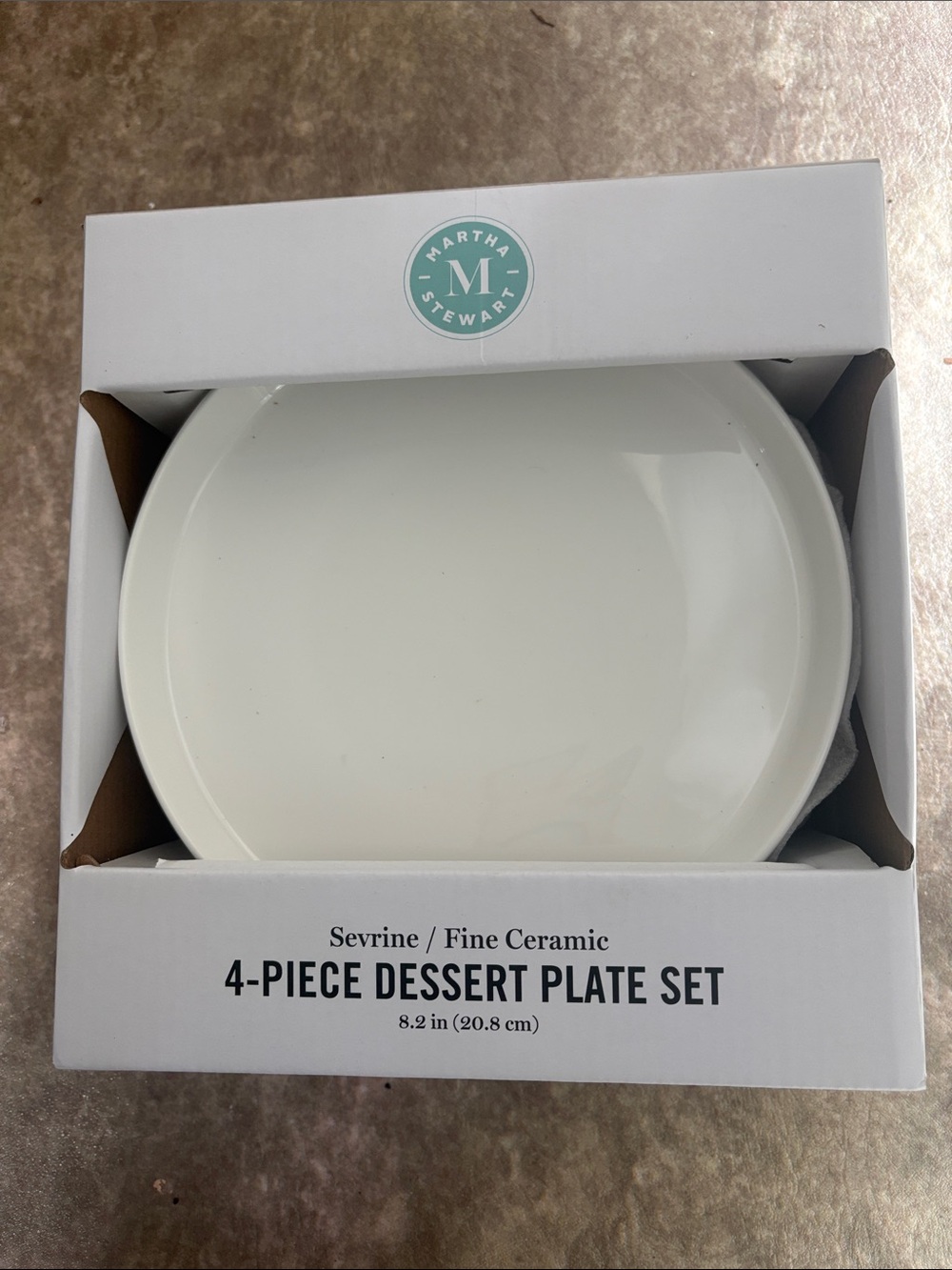Martha Stewart White Ceramic Dessert Plate Set - 4-Pack